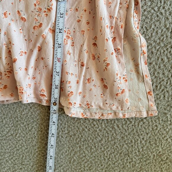 Audrey 3+1 Dress Pink Floral Midi Puff‎ Sleeve Tie Boho Rayon Lined - Picture 10 of 15